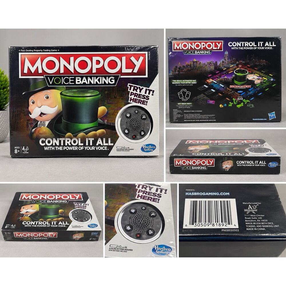 Monopoly Voice Banking Board Game Hasbro New Electronic
